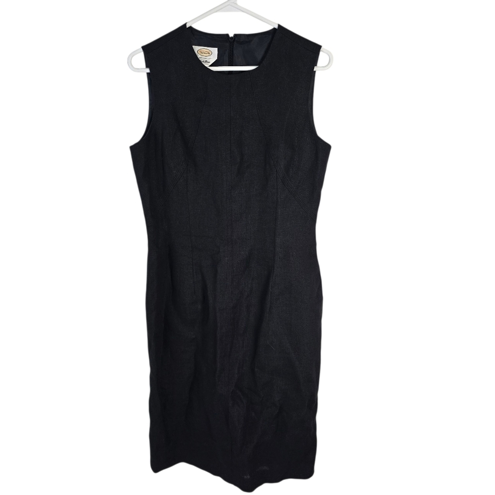 Talbots Black Irish Linen Sleeveless Sheath Dress Size 6